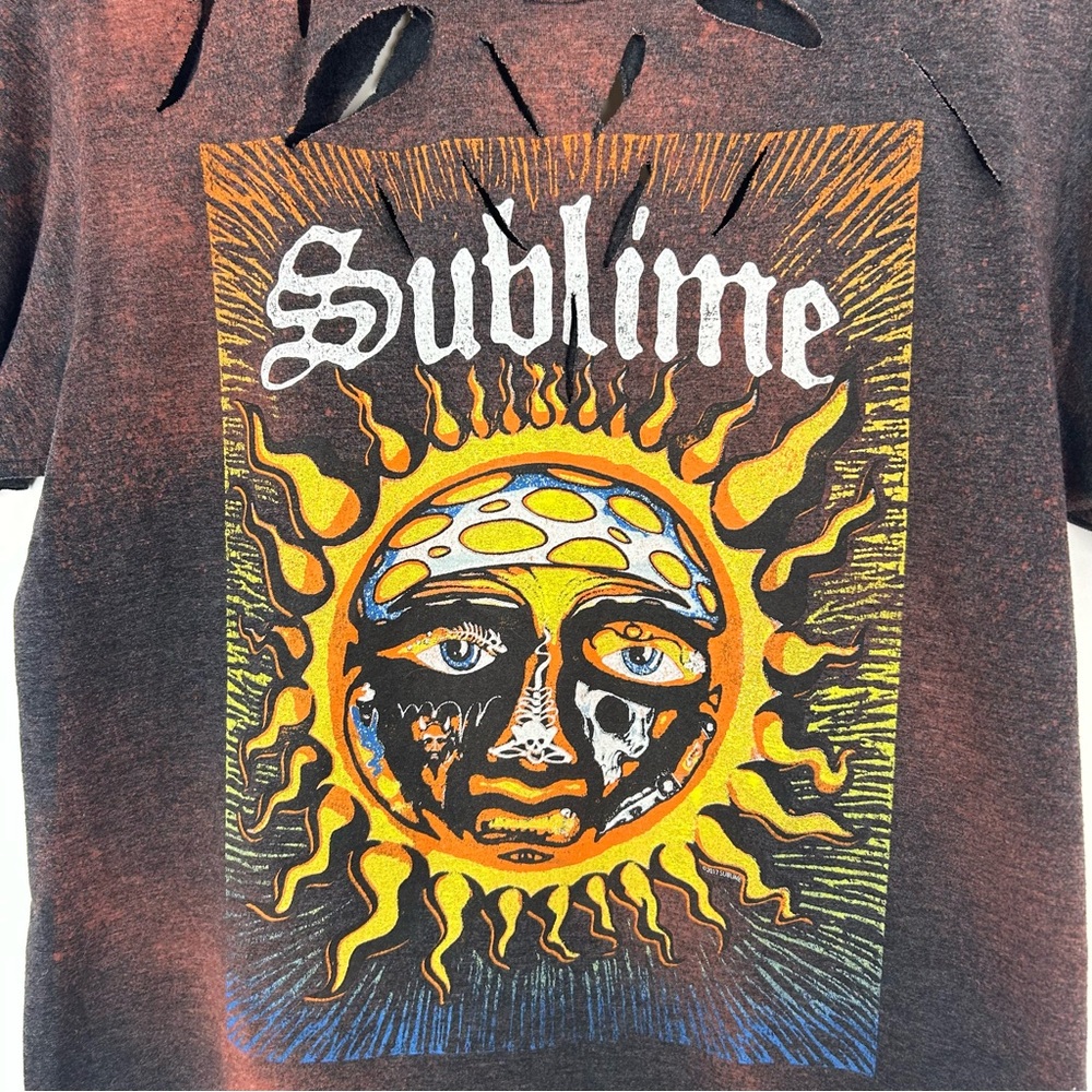 Sublime Thrashed Acid Burnout Tee Size Medium - Picture 2 of 6